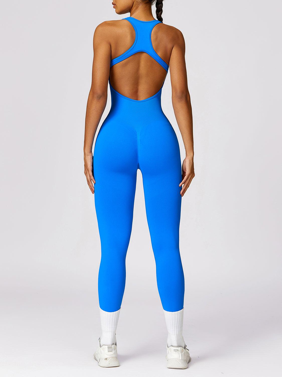 Cutout Racerback Active Jumpsuit - Immenzive