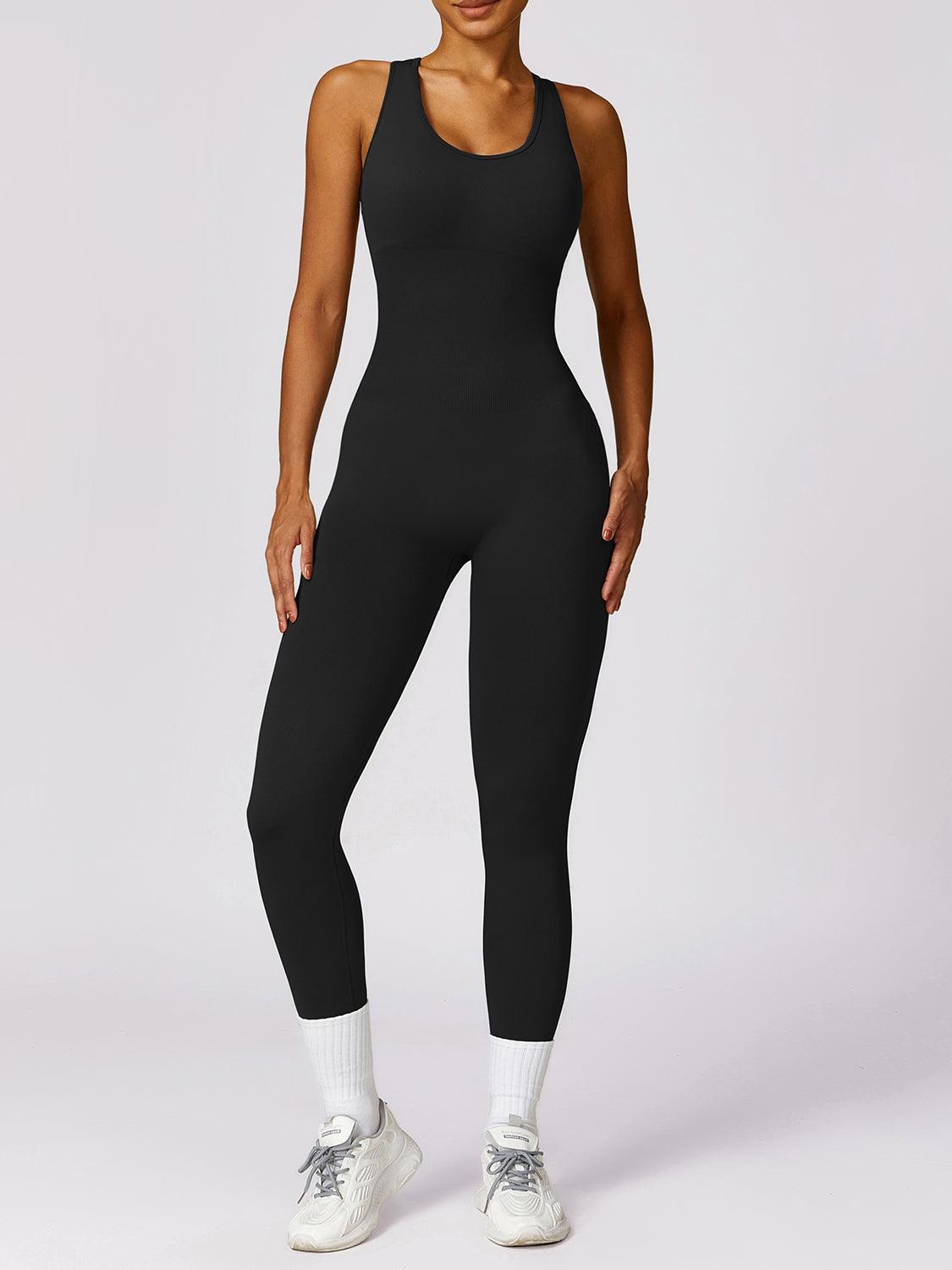 Cutout Racerback Active Jumpsuit - Immenzive