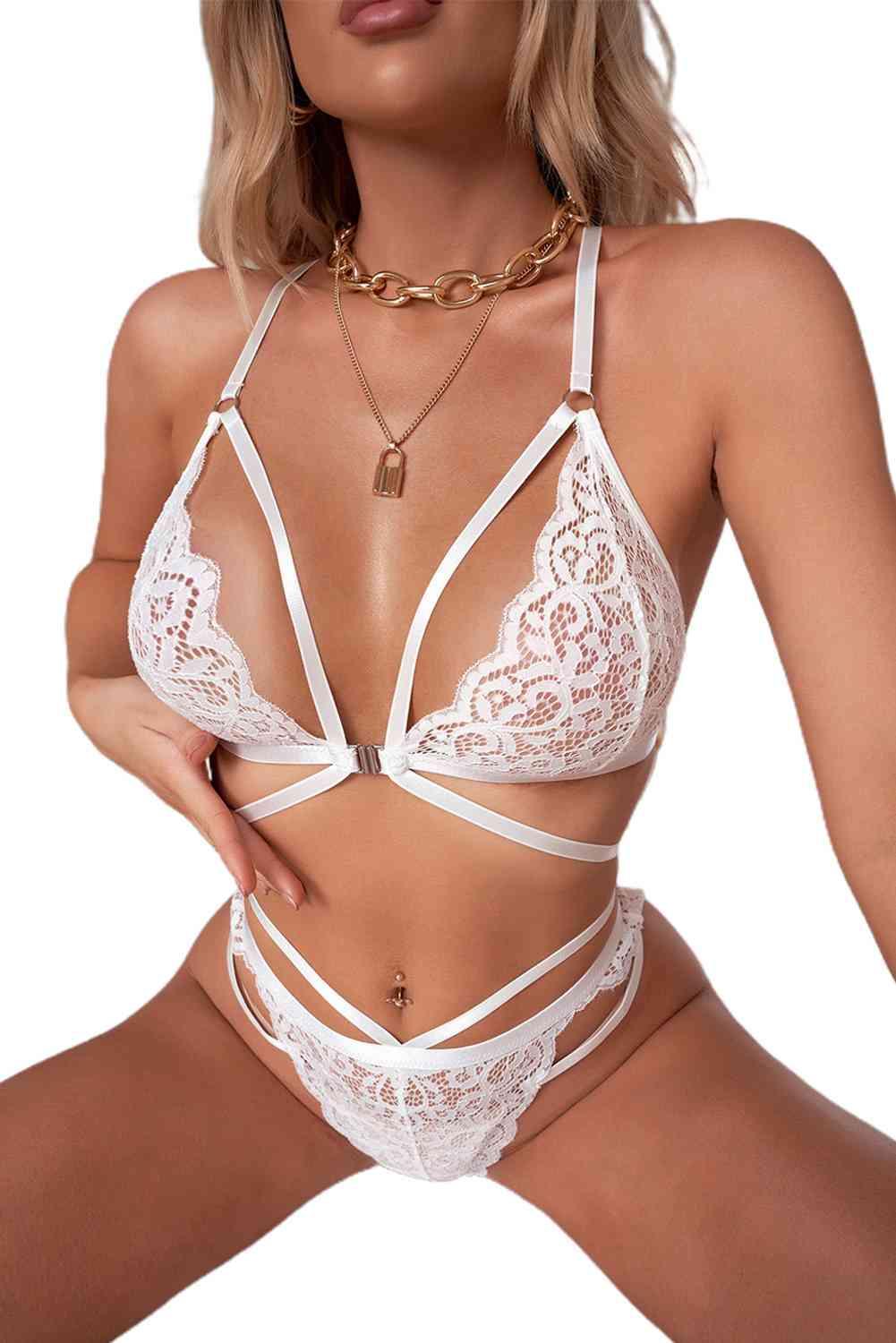 Cutout Strappy Lace Teddy - Immenzive