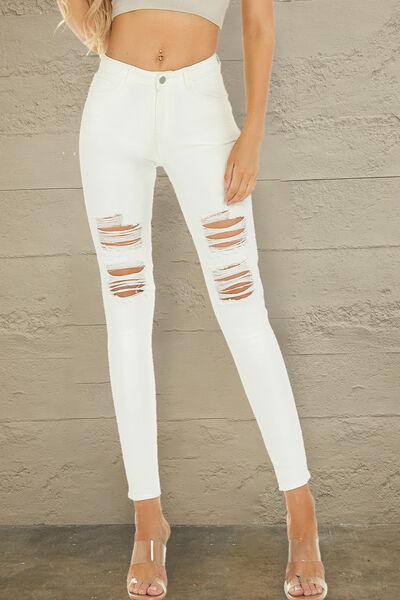 Distressed High Waist Jeans - Immenzive