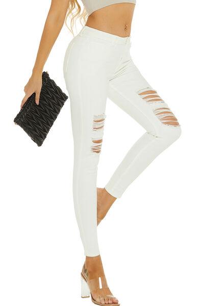 Distressed High Waist Jeans - Immenzive