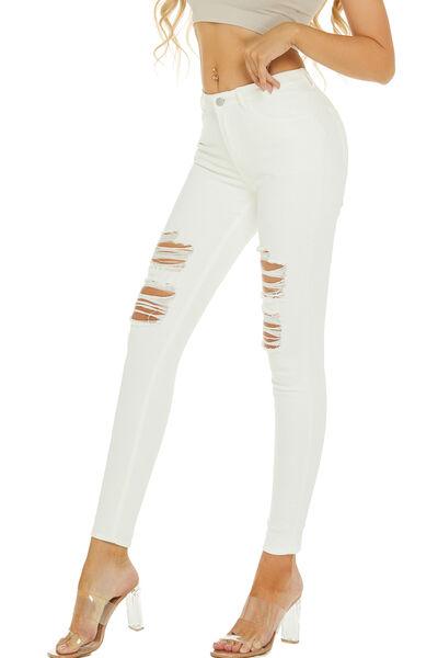 Distressed High Waist Jeans - Immenzive