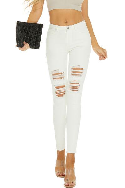 Distressed High Waist Jeans - Immenzive