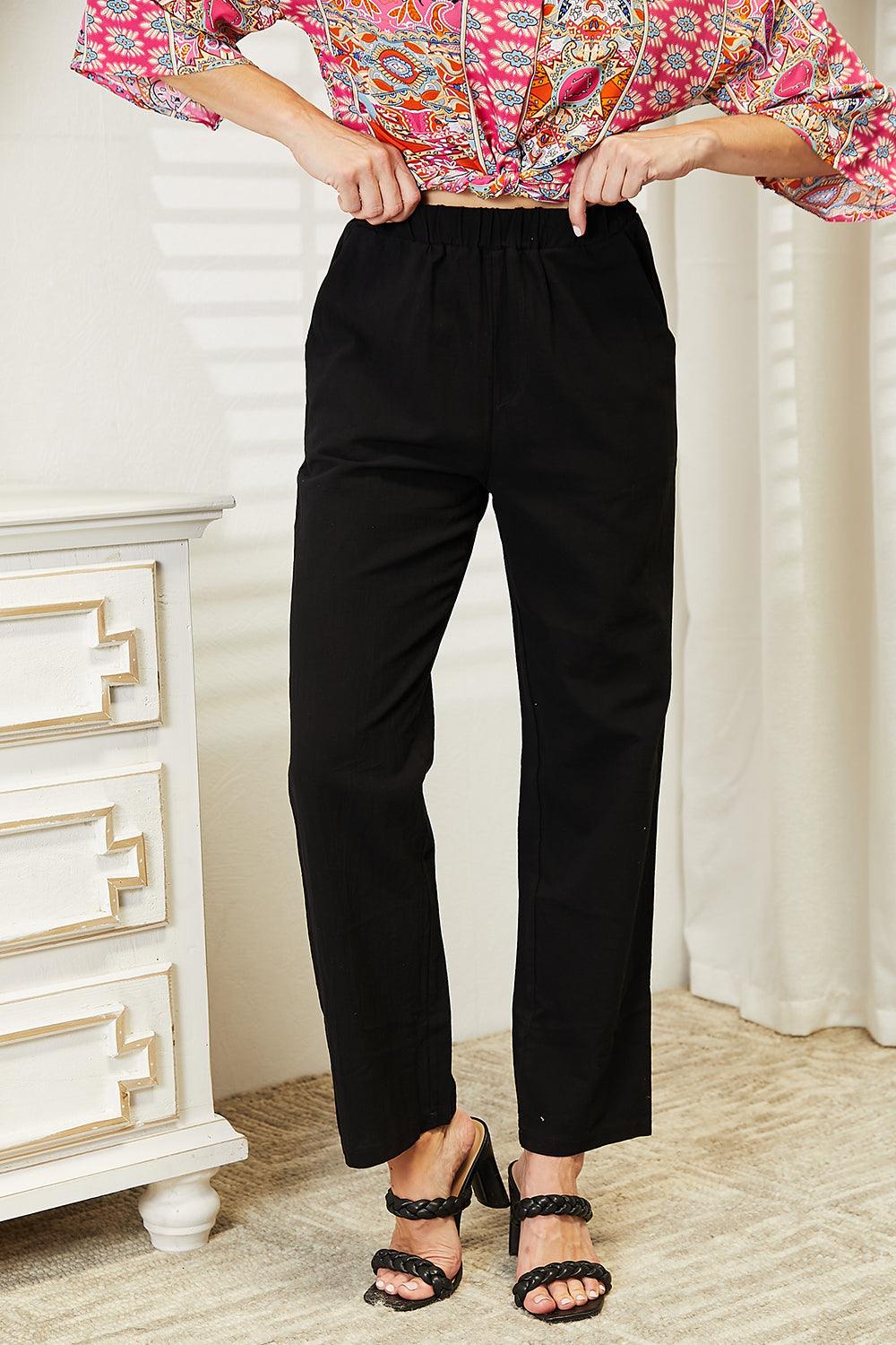 Double Take Pull-On Pants with Pockets - Immenzive