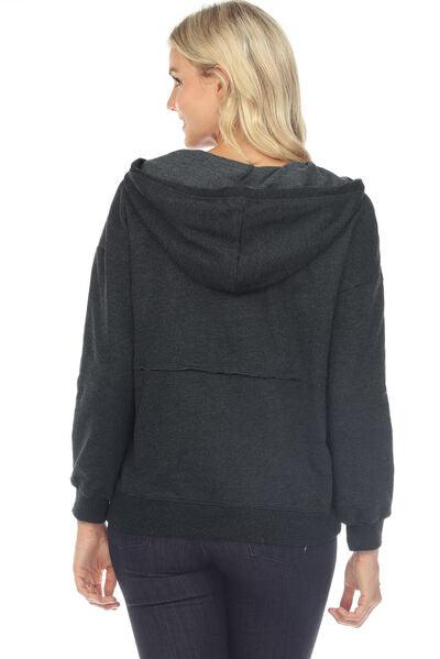 Drawstring Half Zip Dropped Shoulder Hoodie - Immenzive