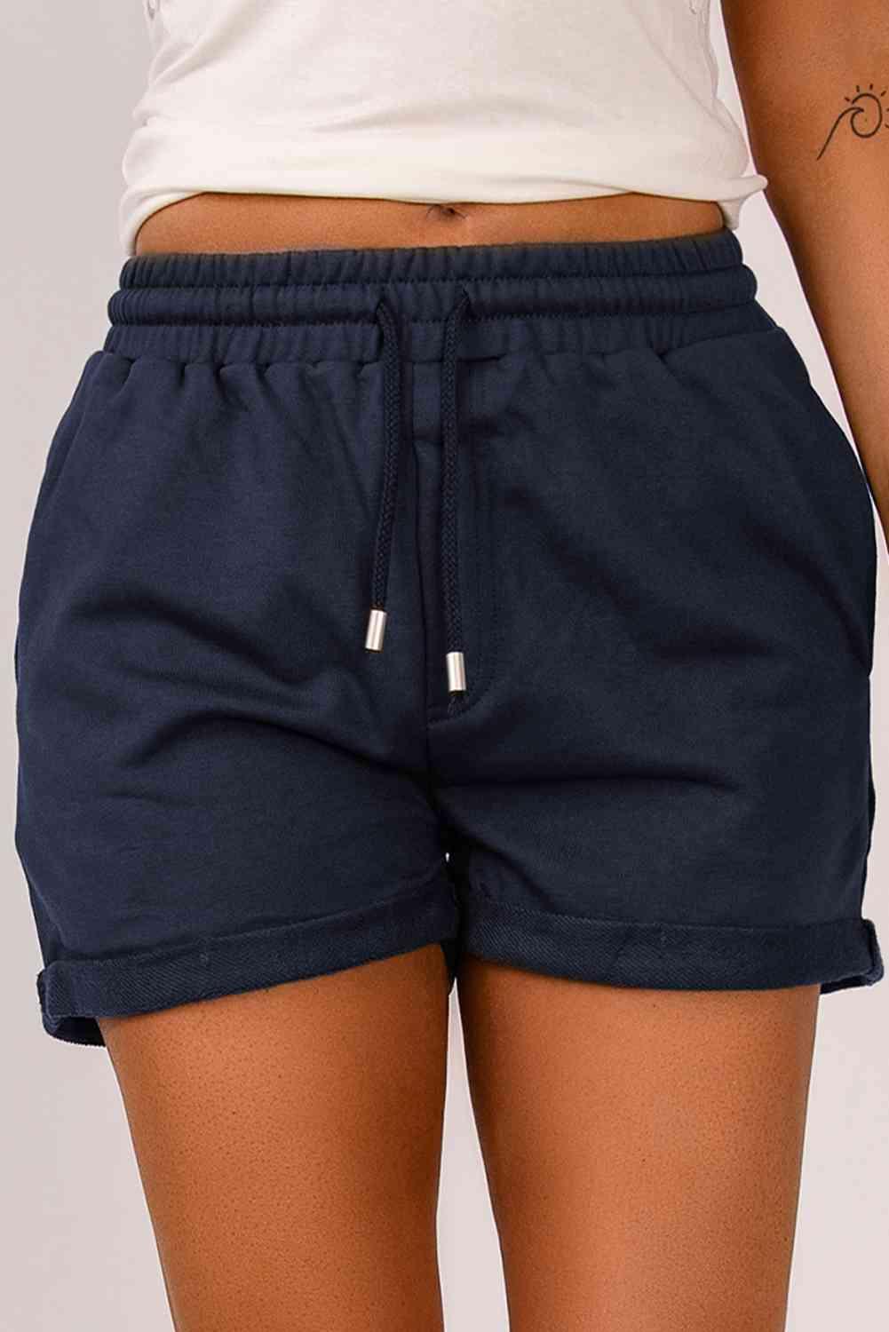 Drawstring Waist Cuffed Shorts - Immenzive