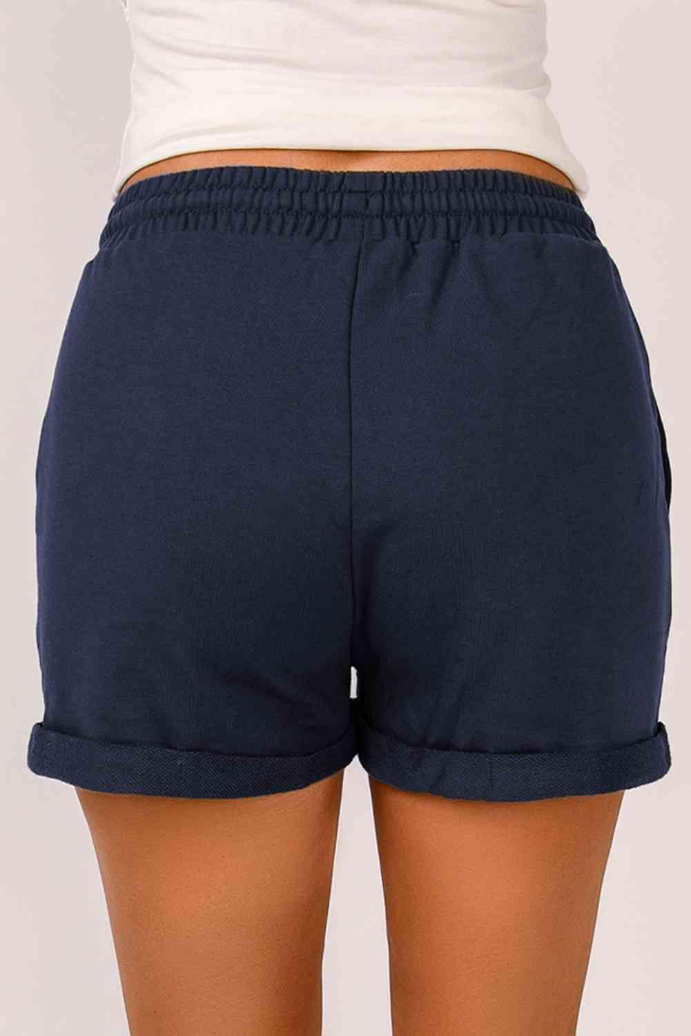 Drawstring Waist Cuffed Shorts - Immenzive