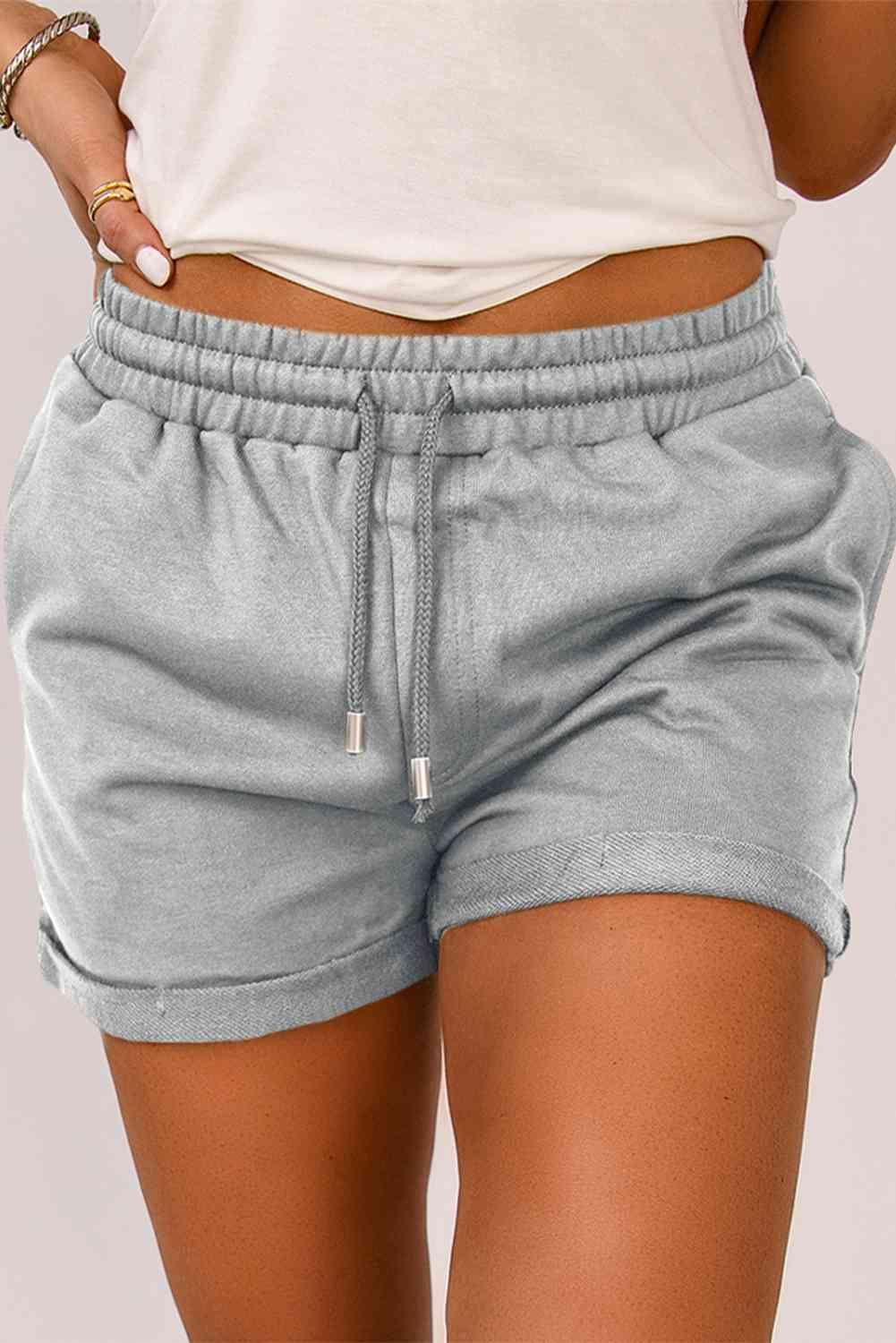 Drawstring Waist Cuffed Shorts - Immenzive