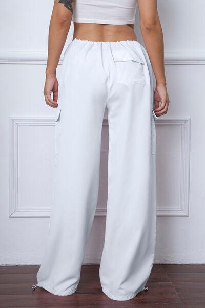 Drawstring Waist Pants with Pockets - Immenzive