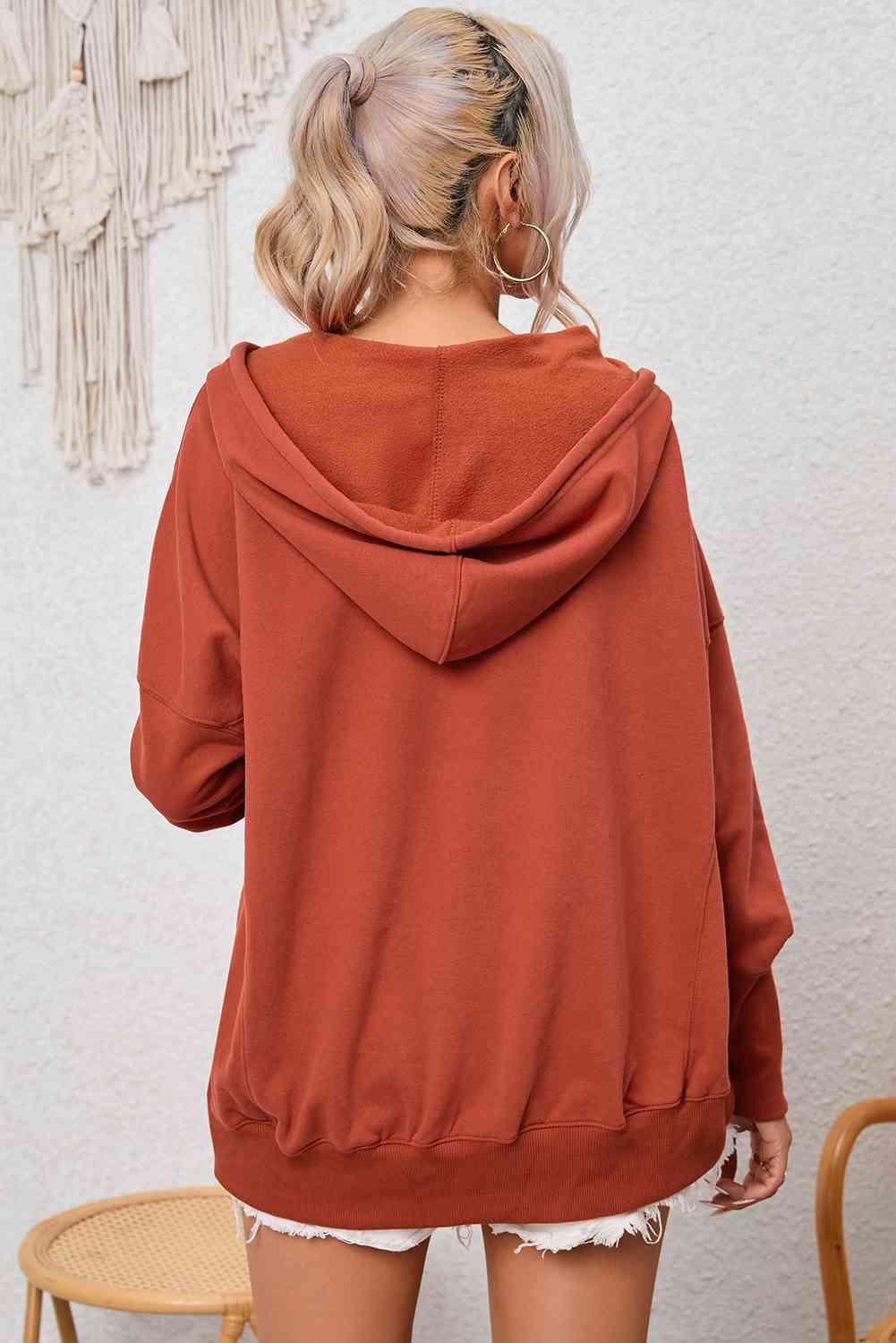 Dropped Shoulder Buttoned Hoodie - Immenzive