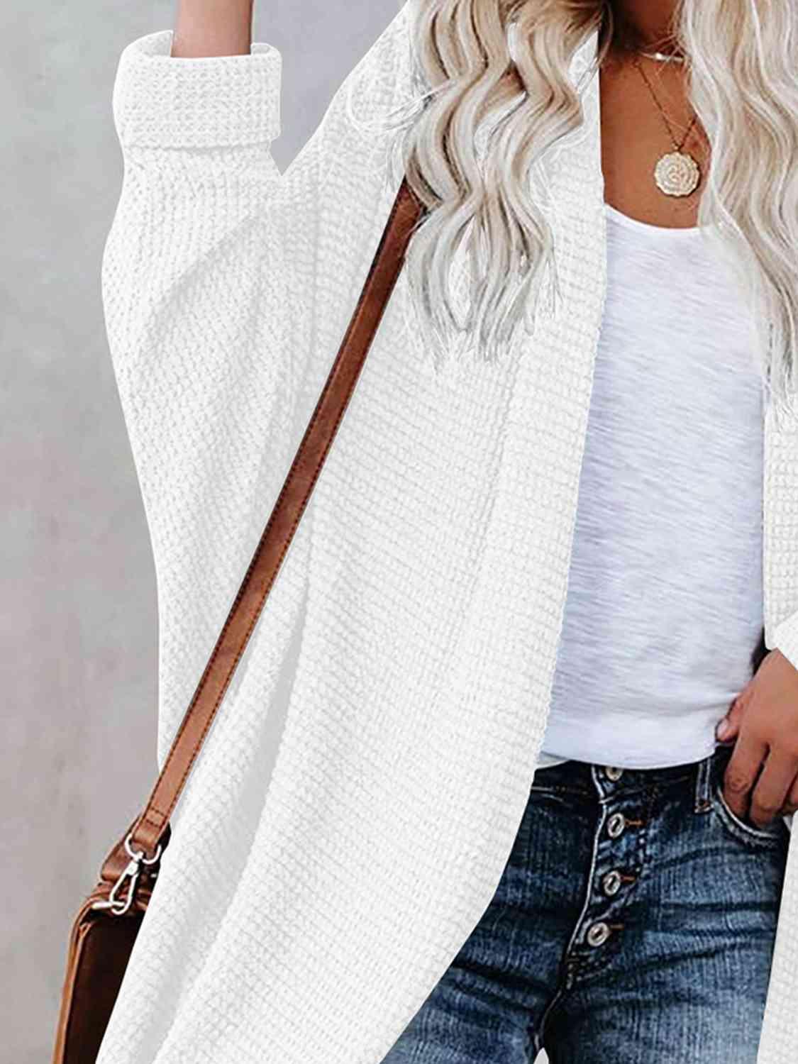 Open Front Long Sleeve Cardigan - Immenzive