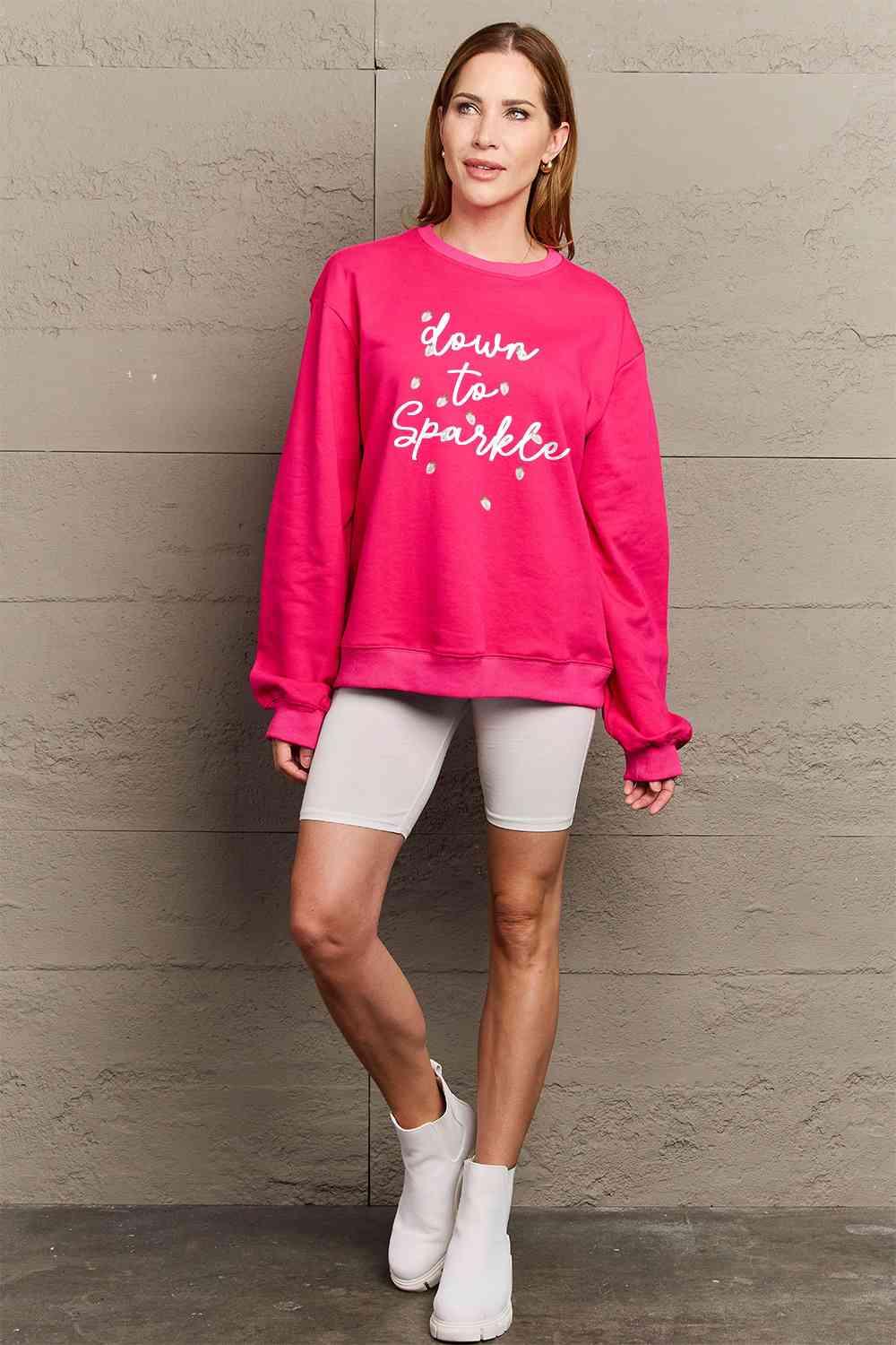 Simply Love Full Size Letter Graphic Long Sleeve Sweatshirt - Immenzive