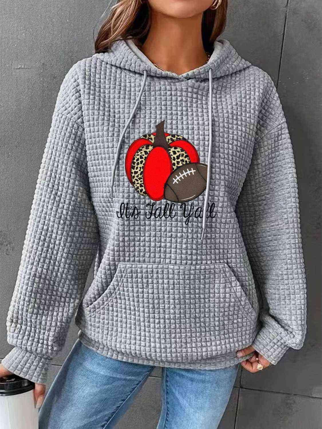 Fall Graphic Hoodie with Front Pocket - Immenzive