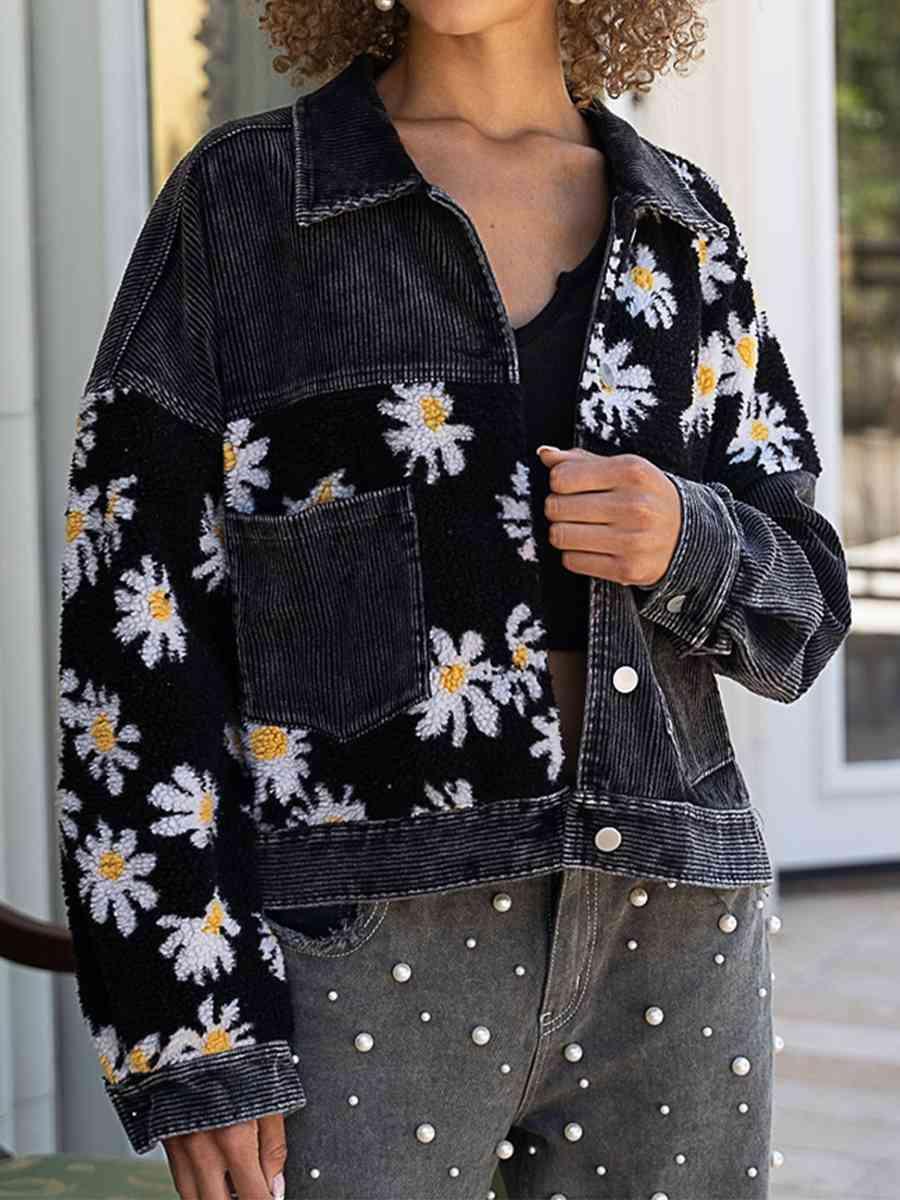 Floral Dropped Shoulder Shacket - Immenzive