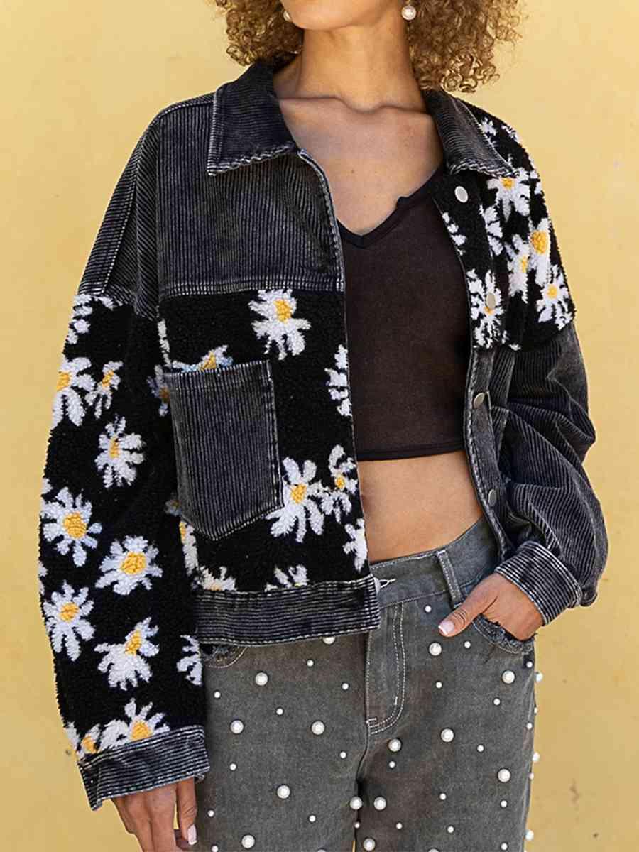 Floral Dropped Shoulder Shacket - Immenzive