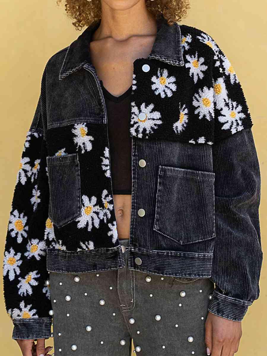 Floral Dropped Shoulder Shacket - Immenzive