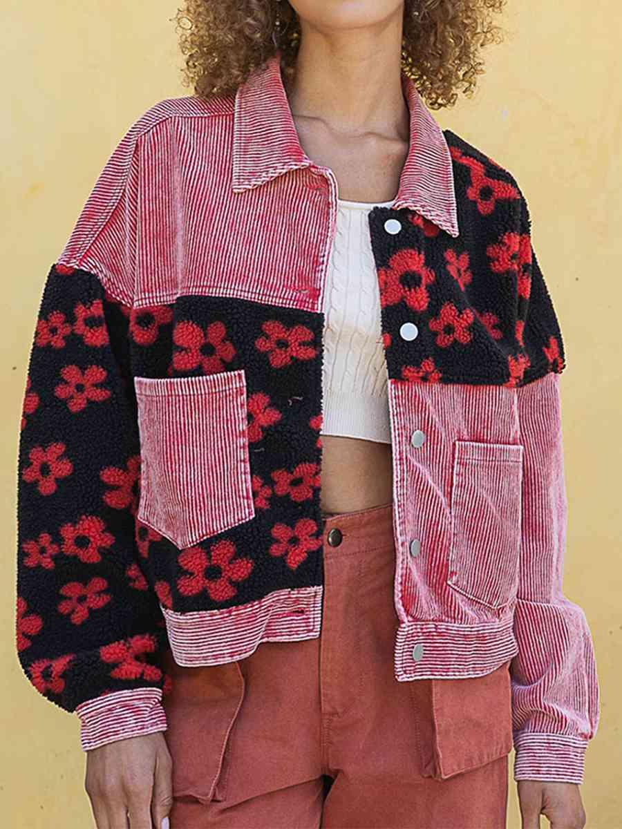 Floral Dropped Shoulder Shacket - Immenzive