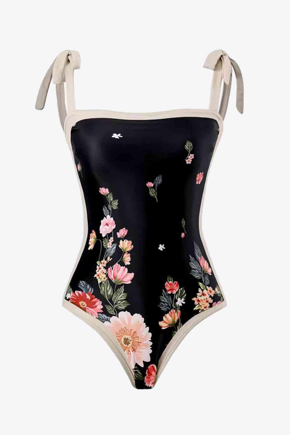 Floral Tie-Shoulder Two-Piece Swim Set - Immenzive