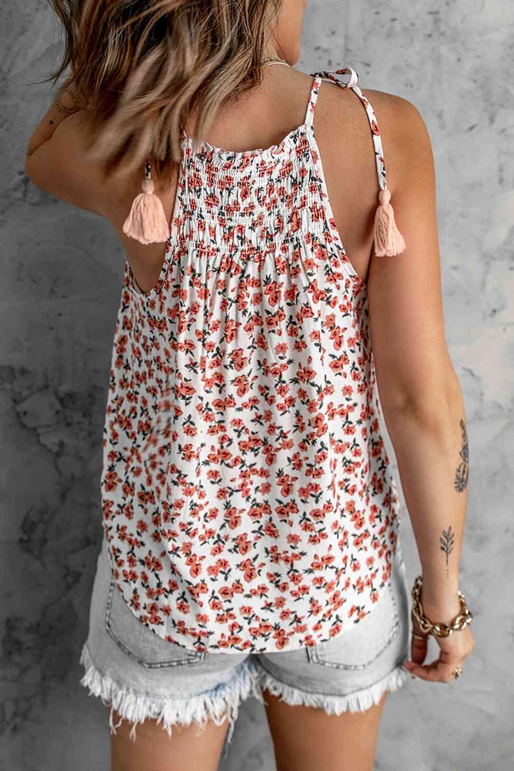 Floral Tied Tassel Cami - Immenzive