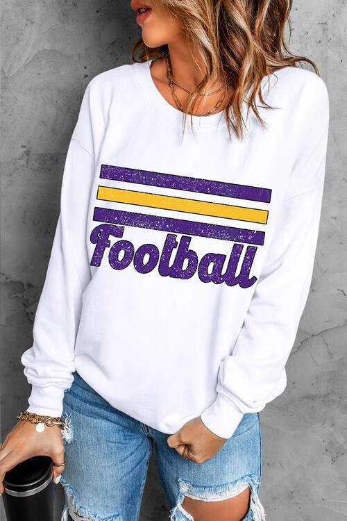 FOOTBALL Graphic Long Sleeve Sweatshirt - Immenzive