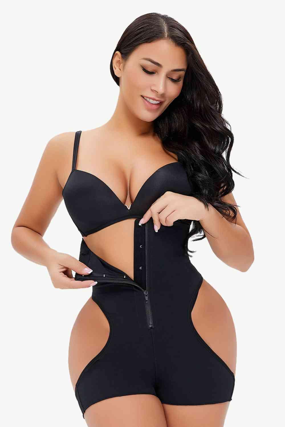 Full Size Cutout Under-Bust Shaping Bodysuit - Immenzive