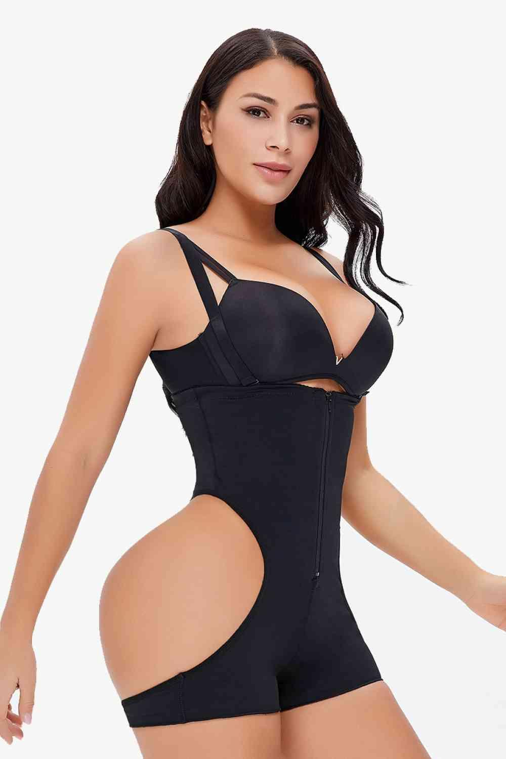 Full Size Cutout Under-Bust Shaping Bodysuit - Immenzive