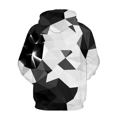 Full Size Geometric Drawstring Hoodie with Pockets - Immenzive