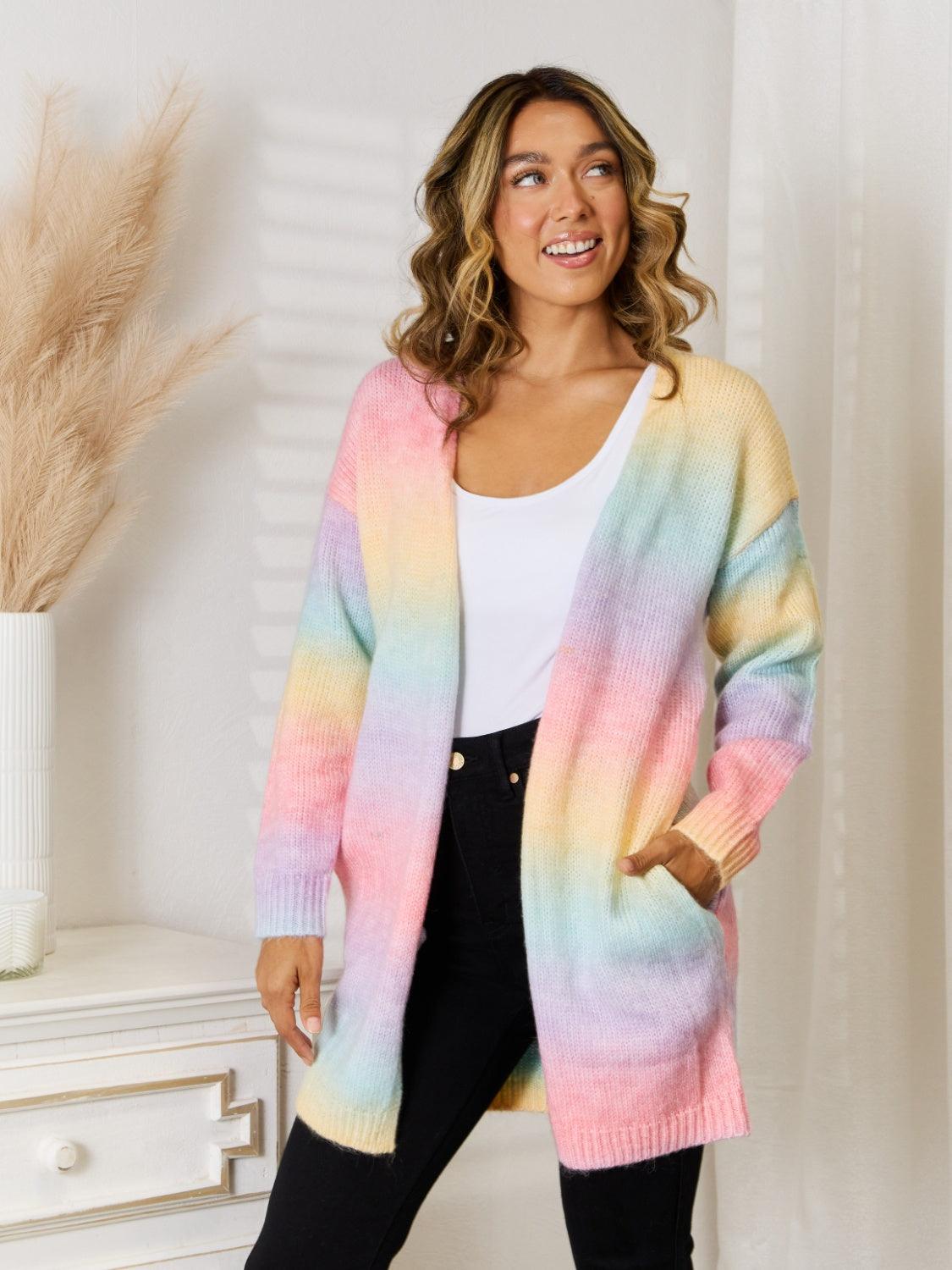 Full Size Gradient Open Front Cardigan - Immenzive