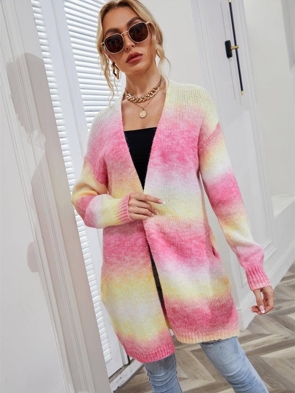 Full Size Gradient Open Front Cardigan - Immenzive