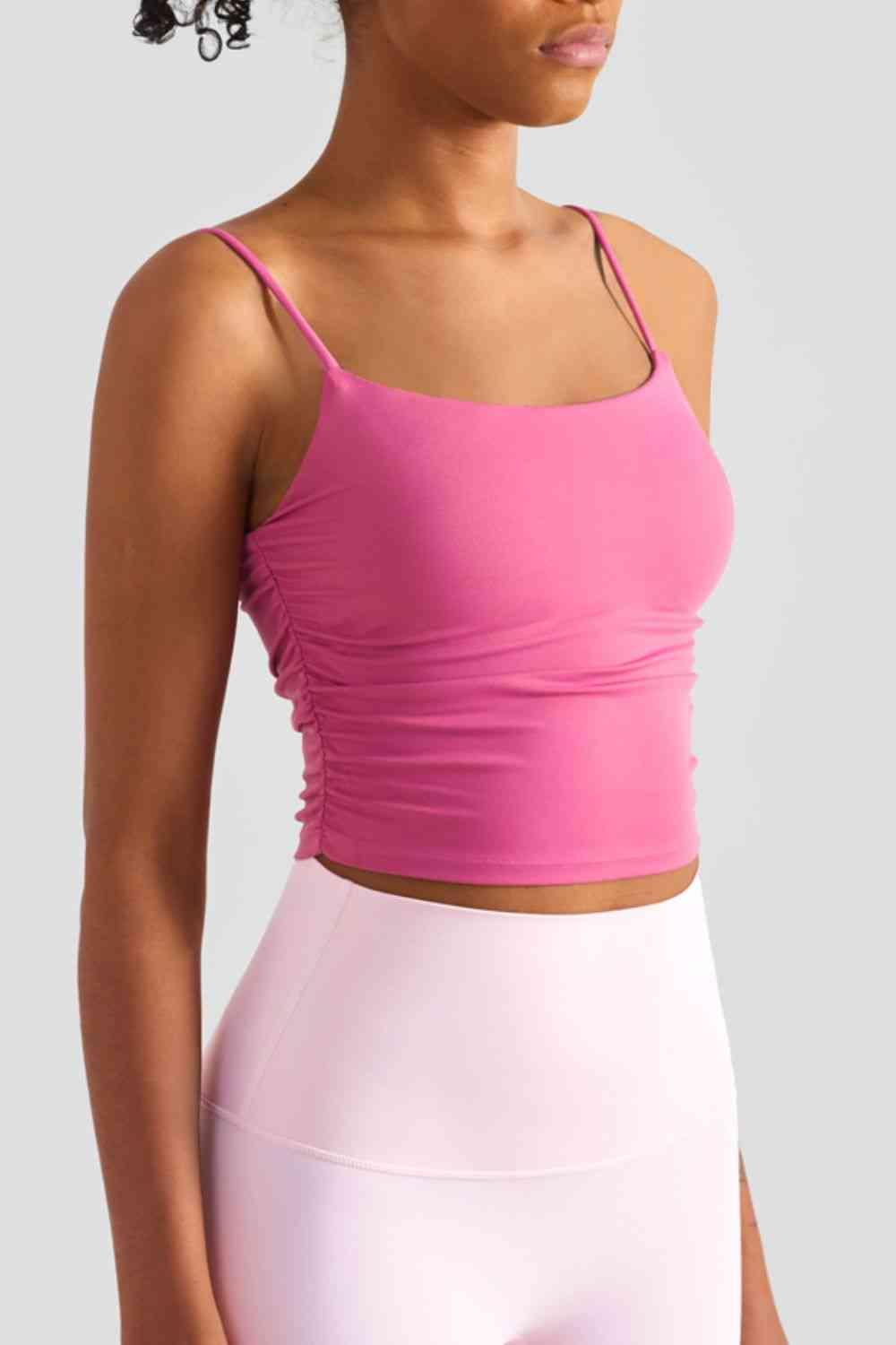 Gathered Detail Cropped Sports Cami - Immenzive