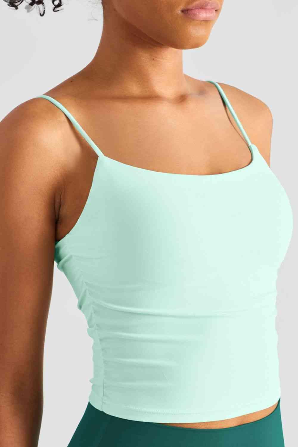 Gathered Detail Cropped Sports Cami - Immenzive