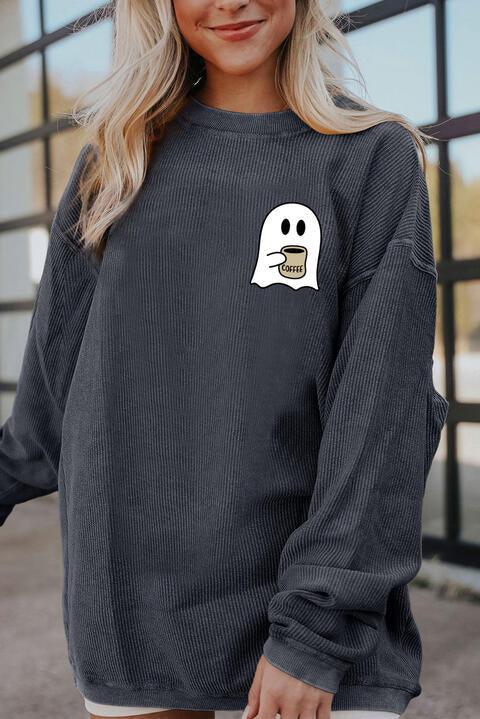 Ghost Graphic Drop Shoulder Sweatshirt - Immenzive