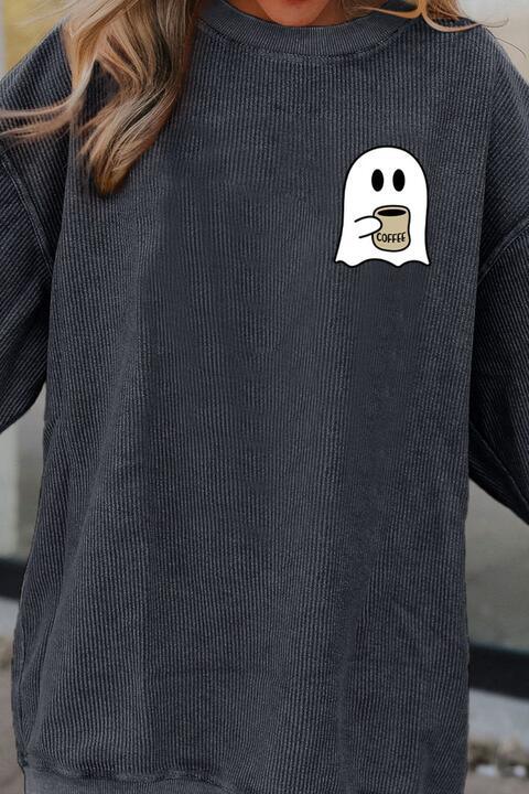 Ghost Graphic Drop Shoulder Sweatshirt - Immenzive