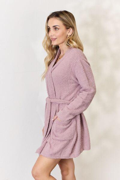 Hailey & Co Tie Front Long Sleeve Robe - Immenzive