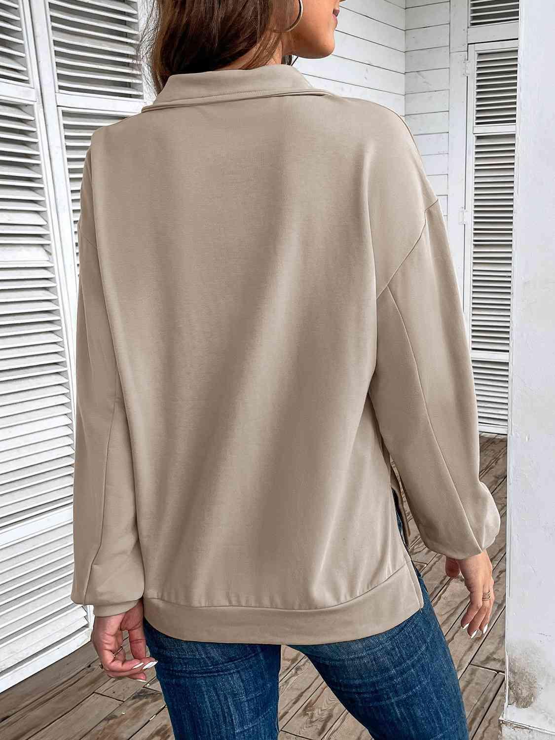 Half Zip Sweatshirt with Pocket - Immenzive