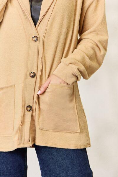 Heimish Full Size Button Up Long Sleeve Cardigan - Immenzive