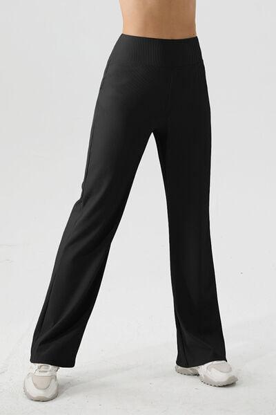 High Waist Straight Active Pants - Immenzive