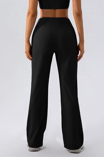 High Waist Straight Active Pants - Immenzive