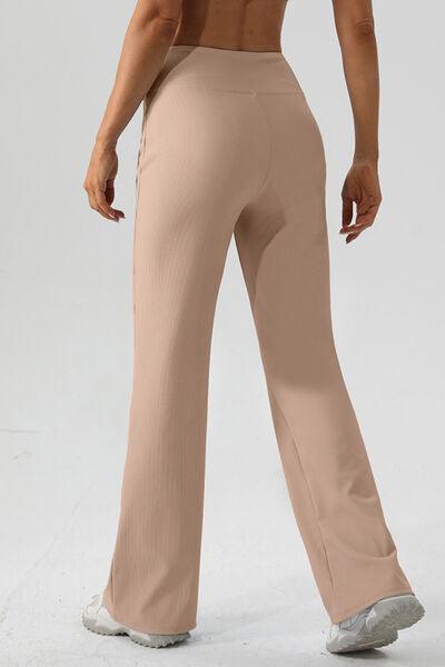 High Waist Straight Active Pants - Immenzive