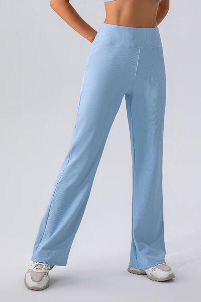 High Waist Straight Active Pants - Immenzive