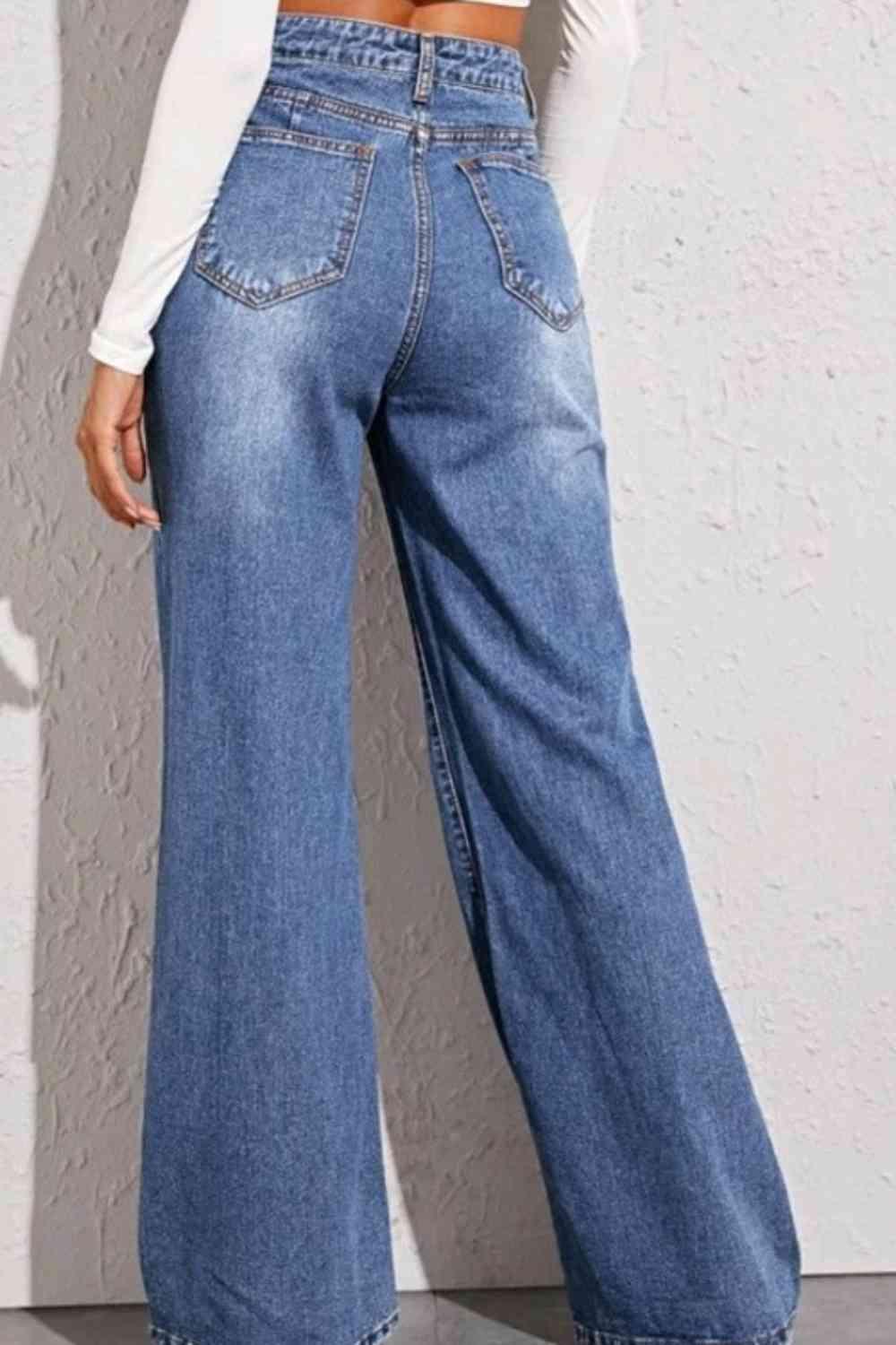 High Waist Wide Leg Jeans - Immenzive