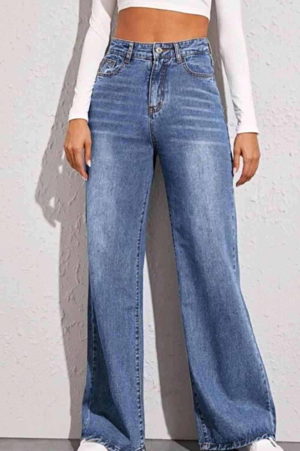 High Waist Wide Leg Jeans - Immenzive