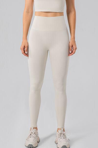 High Waist Wide Waistband Active Leggings - Immenzive