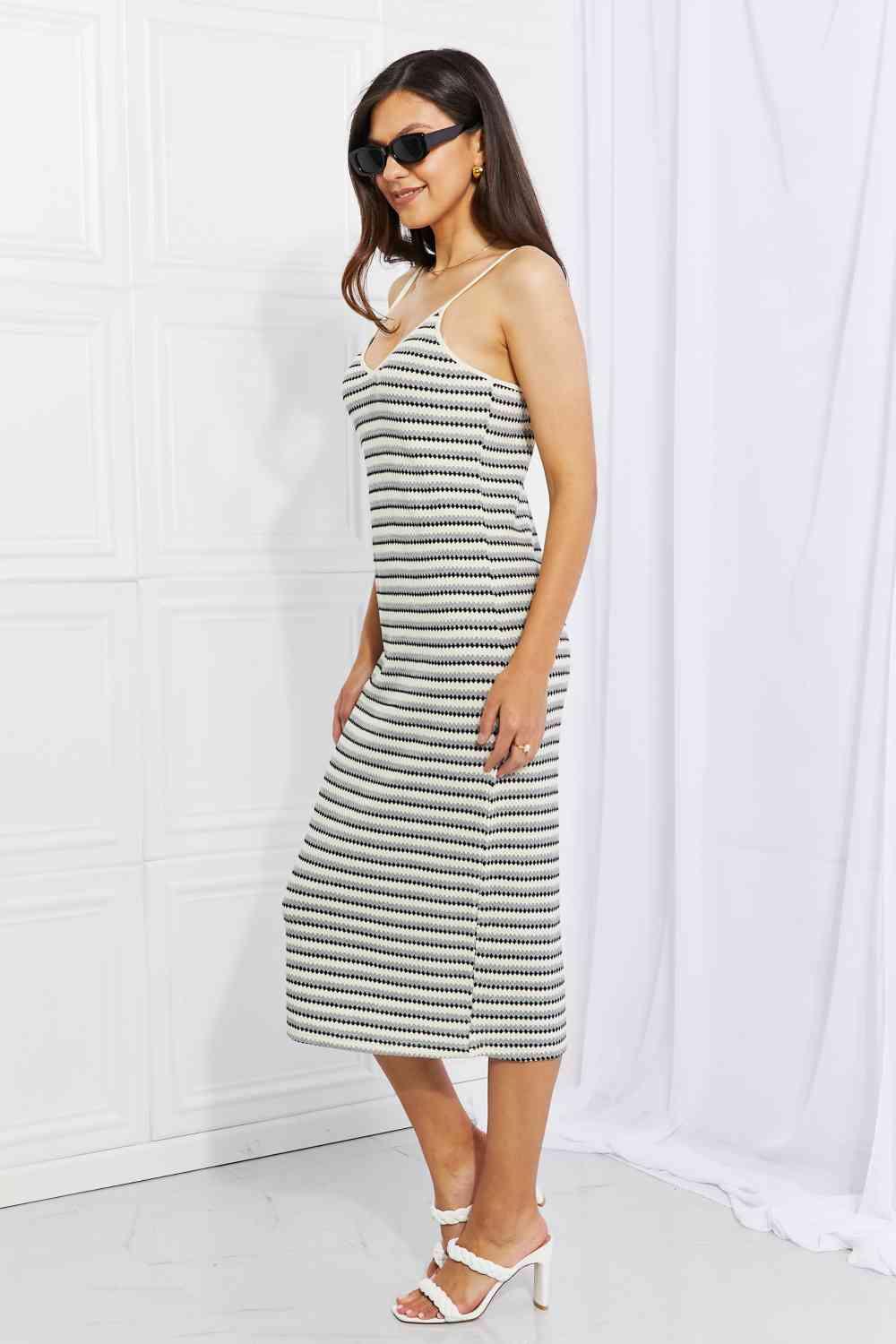 HYFVE One to Remember Striped Sleeveless Midi Dress - Immenzive