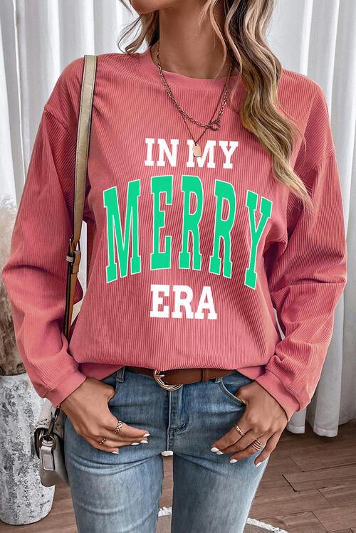 IN MY MERRY ERA Graphic Corded Sweatshirt - Immenzive