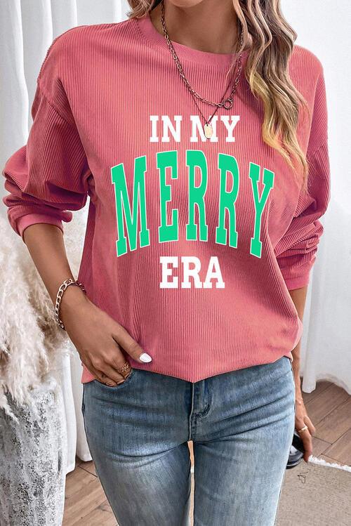 IN MY MERRY ERA Graphic Corded Sweatshirt - Immenzive