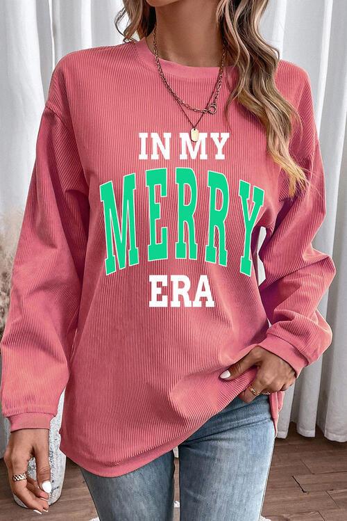 IN MY MERRY ERA Graphic Corded Sweatshirt - Immenzive