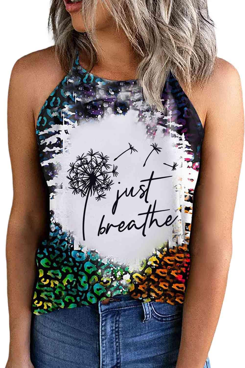 JUST BREATHE Graphic Leopard Tank - Immenzive