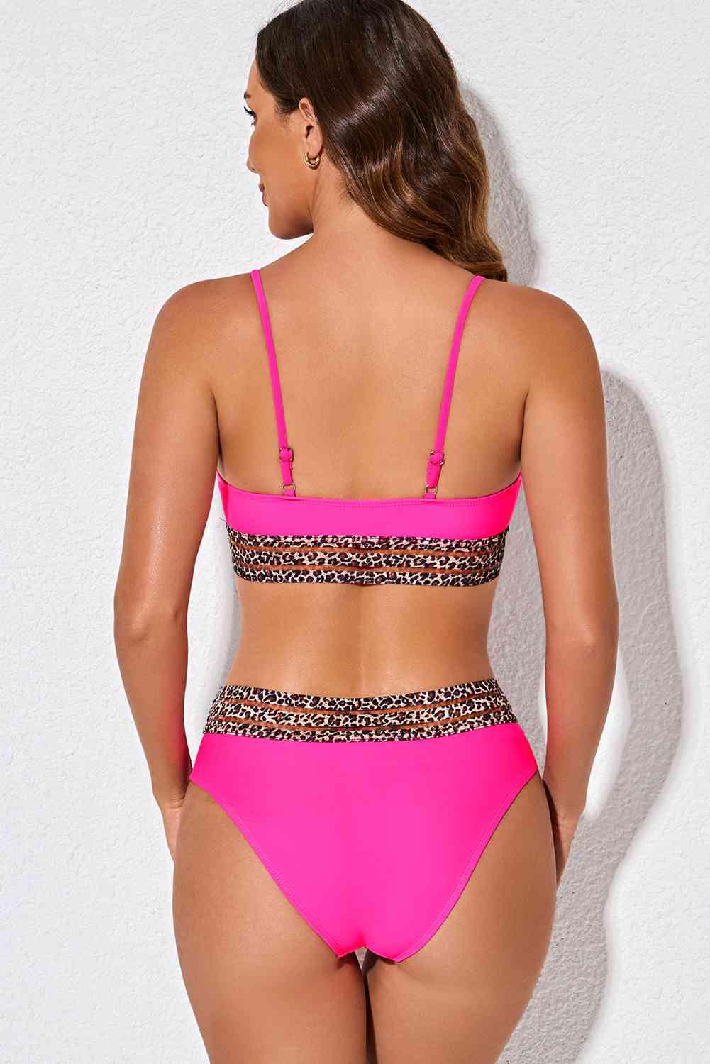 Leopard Contrast Bikini Set - Immenzive