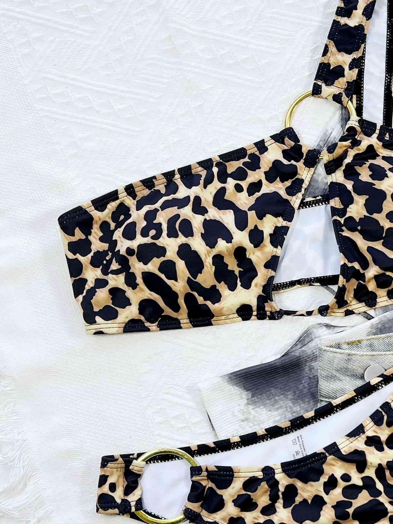 Leopard One-Shoulder Bikini Set - Immenzive